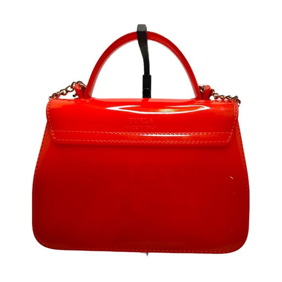 Furla Candy Sugar Mini Crossbody bag in a glossy Red Coral - Picture 4 of 6